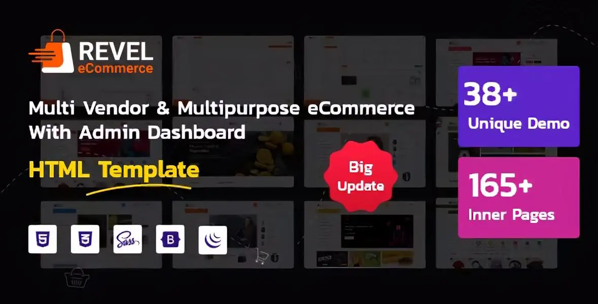 Revel – Ecommerce Html Template With Multivendor Multipurpose + Admin Dashboard HTML Template