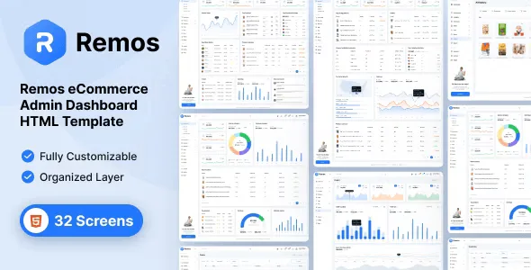 Remos – eCommerce Admin Dashboard HTML Template
