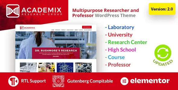 Academix – Multipurpose Education, Researcher And Professor WordPress Theme