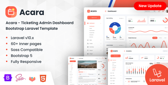 Acara – Ticketing Admin Dashboard Bootstrap HTML Template