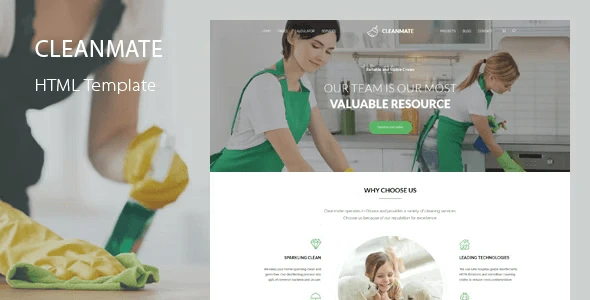 CleanMate – Cleaning Template HTML
