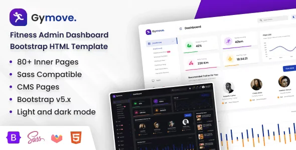 Gymove – Fitness Admin Dashboard Bootstrap HTML Template