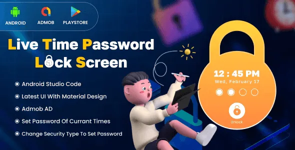 Live Time Password Lock Screen – Android App Template