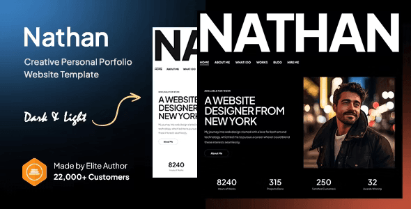 Nathan – Creative Personal Portfolio Website Template HTML