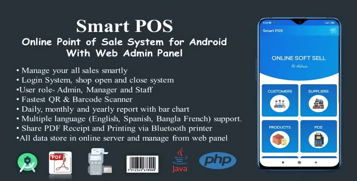 Smart POS-Online Point of Sale System for Android with Web Admin Panel PHP Script