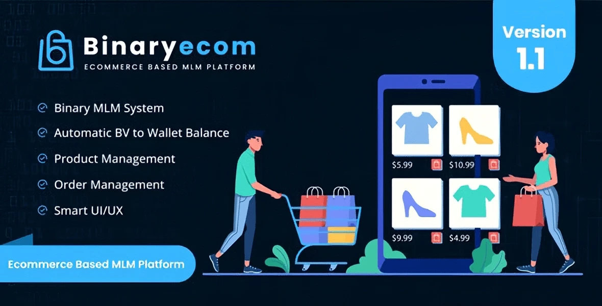 BinaryEcom – Ecommerce Based MLM Platform PHP Script