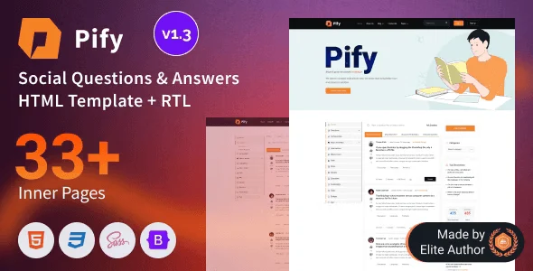 Pify – Social Questions & Answers Bootstrap 5 Template HTML