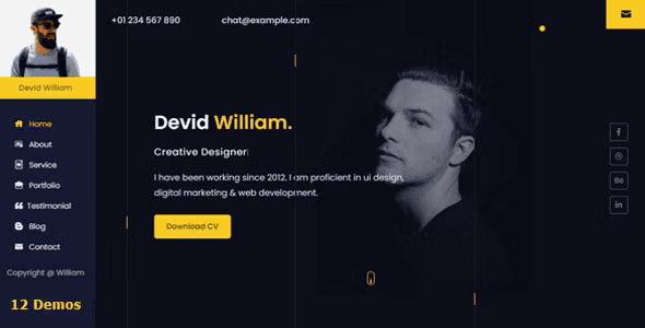 Willam – Personal Portfolio vCard HTML Template