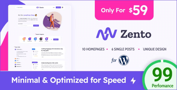 Zento – Modern & Lightweight Blog for WordPress