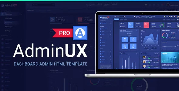 Adminux PRO Dashboard HTML Bootstrap 4, Angular 8, React, laravel Starterkit