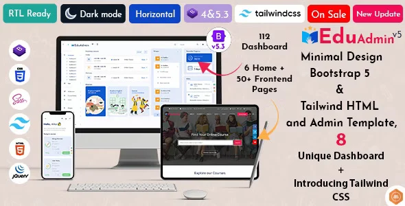 Eduadmin – Responsive Bootstrap 5 Admin Template HTML Dashboard