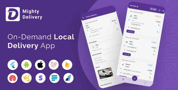 MightyDelivery – On Demand Local Delivery System Flutter App