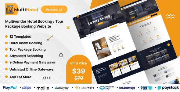 MultiHotel – Multivendor Hotel Booking Tour Package Booking Website PHP Script