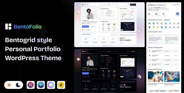 Bentofolio – Personal Portfolio WordPress Theme