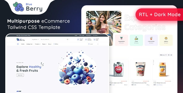 Blueberry – eCommerce Tailwind CSS Template HTML