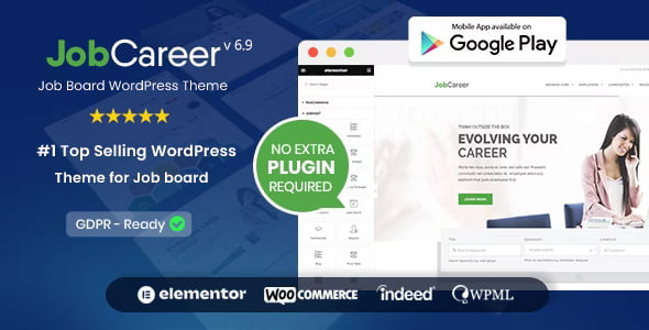 JobCareer – Job Board Responsive WordPress Theme