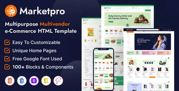 MarketPro – eCommerce Multivendor HTML Bootstrap Template Multipurpose