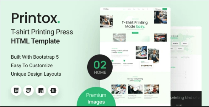 Printox – T-shirt Printing Press HTML Template