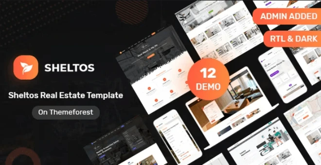 Sheltos – Real Estate HTML Template + Admin Template + Email