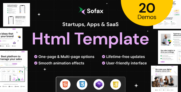 Sofax – Saas & Startup Html Template