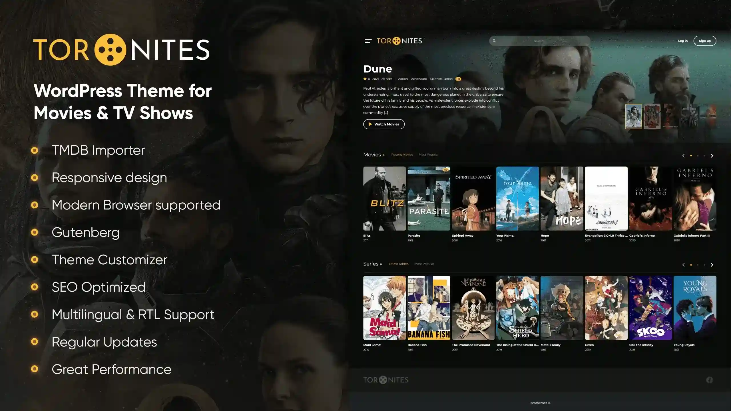 ToroNites – WordPress Movies And TV Shows Theme