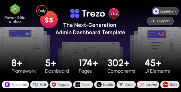 Trezo – Rails Admin Dashboard HTML Template