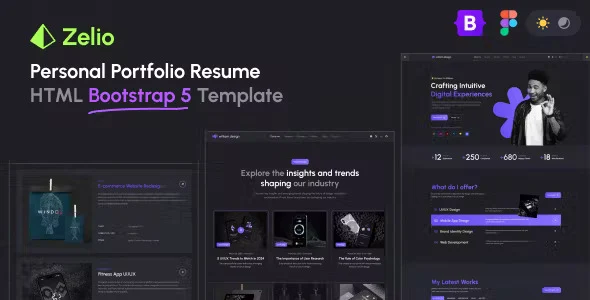 Zelio – Personal Portfolio HTML Bootstrap Template