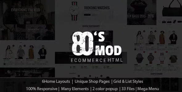 80’s – Vintage Retro Styled Ecommerce Template HTML