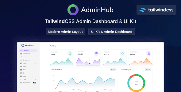 AdminHub – Tailwind Admin Layout & UI Kit Template