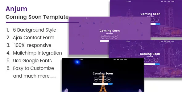 Anjum – Coming Soon Template HTML