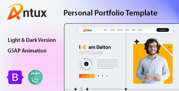 Antux – Personal Portfolio HTML Template