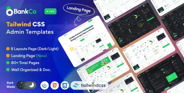 Bankco – Tailwind CSS Admin Templates HTML