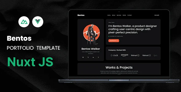 Bentos – Personal Portfolio Nuxt js Template