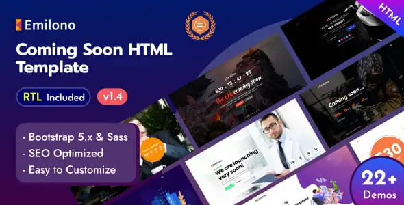 Emilono – Coming Soon HTML Template