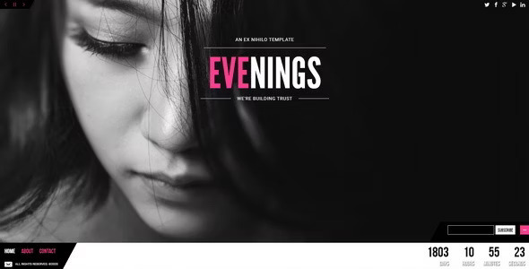 Evenings – Responsive Coming Soon Page Template HTML