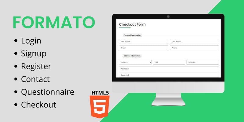 Formato – Different HTML5 Forms Template