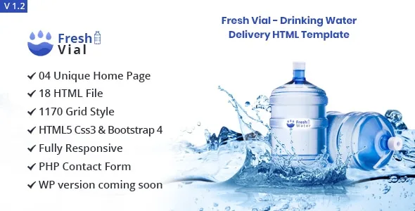 Fresh Vial – Drinking Mineral Water Delivery Bootstrap4 HTML5 Template