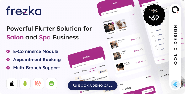 Frezka – All-in-one Salon & Spa Business Solution in Flutter + Laravel PHP Script