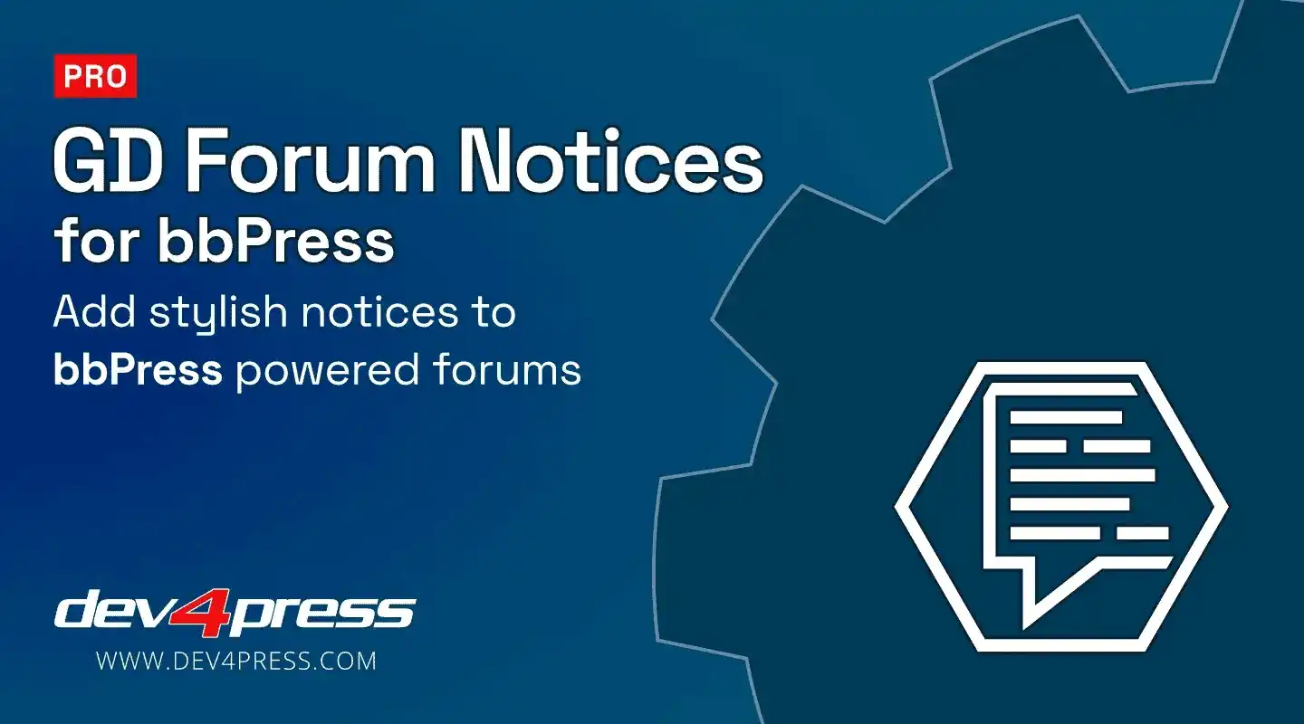 GD Forum Notices Pro for bbPress WordPress Plugin