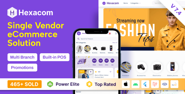 Hexacom – Single Vendor eCommerce App With Website, Admin Panel and Delivery Boy App PHP Script