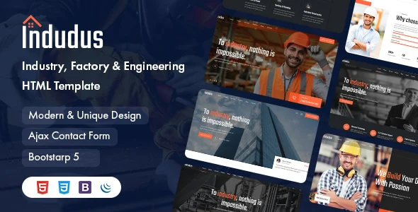 Indudus – Industry & Factory Template HTML