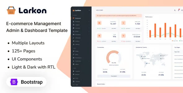 Larkon – Ecommerce Management Admin & Dashboard Template HTML