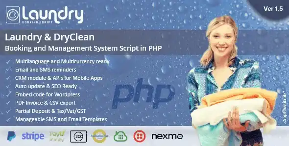 Laundry Booking and Management PHP Script