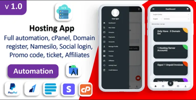 Markhost app – Web Hosting Billing Domain Hosting – Affiliate Social login Payment Gateways