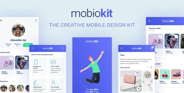 Mobiokit – HTML Mobile UI Kit Template