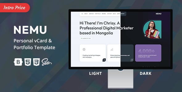 Nemu – Personal vCard Portfolio Template HTML