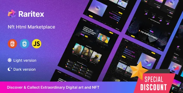 Raritex – NFT Marketplace Template HTML