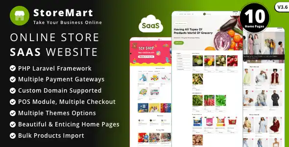 StoreMart SaaS – Online Product Selling Business Website Builder PHP Script