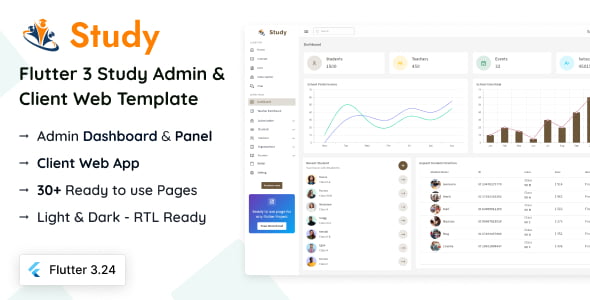 Study – Flutter Courses Admin & Client Template