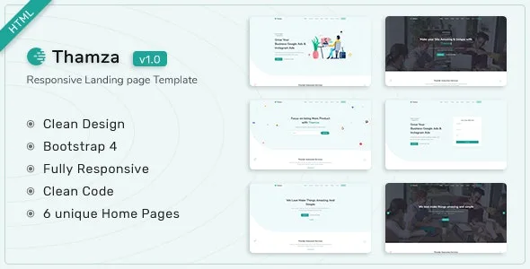 Thamza – Responsive Landing Page Template HTML